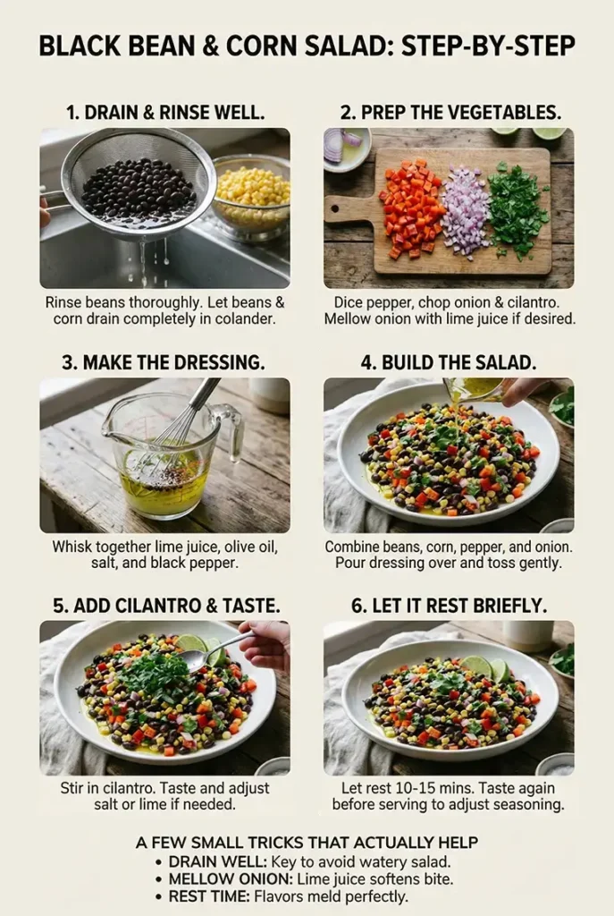 How to Make Black Bean and Corn Salad. Simple step-by-step instruction