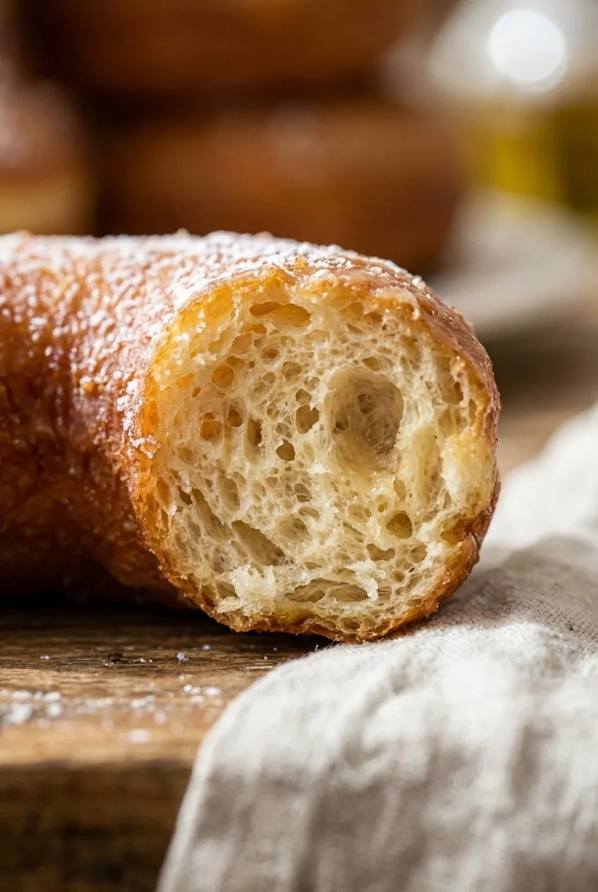 A plate of golden brown sourdough discard donuts coated with granulated sugar, ready to be served.