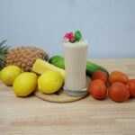 a cup of tea with fruit