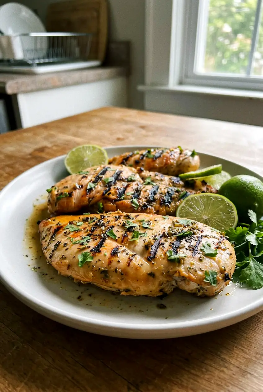 Key West grilled chicken served on a plate with light grill marks and a juicy finish