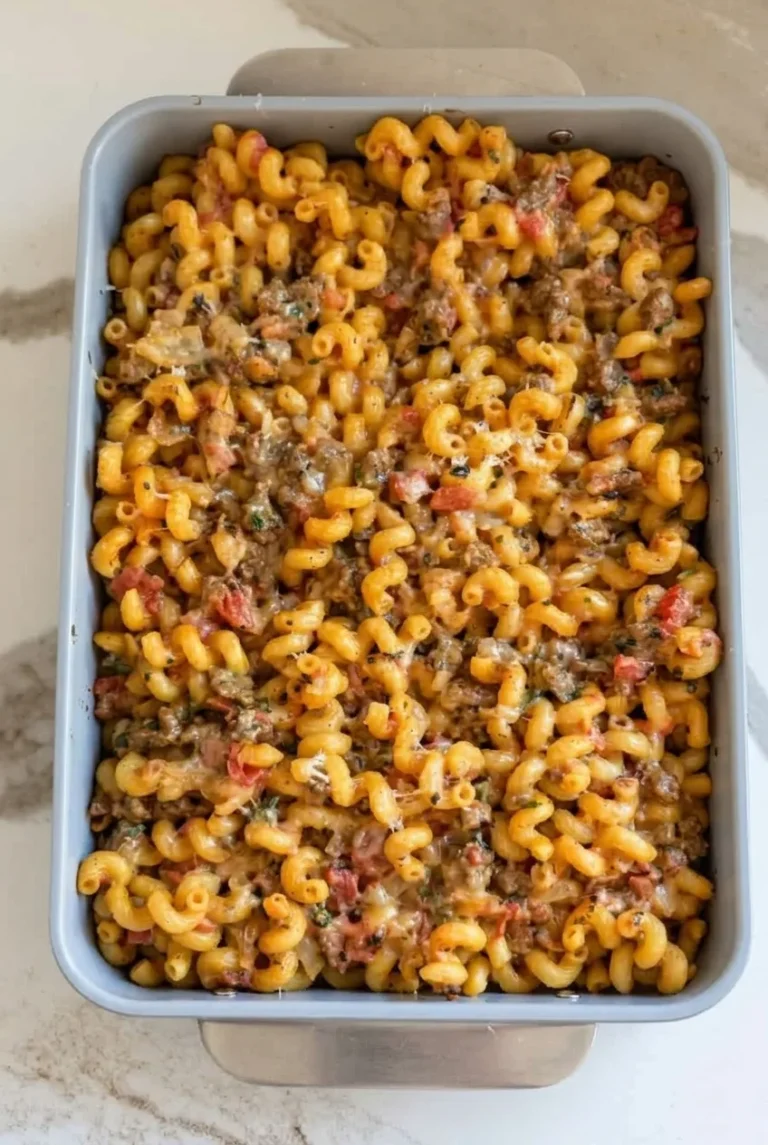 Pumpkin Tomato Pasta Bake with Italian Sausage