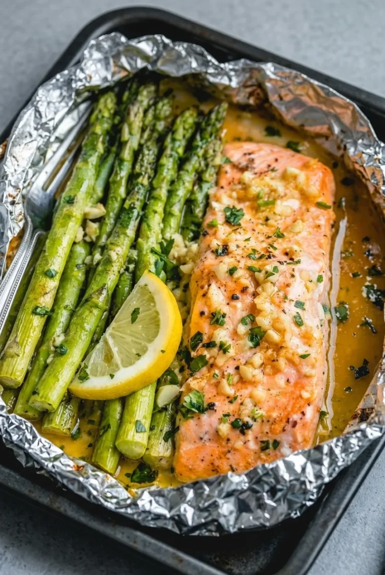 Sheet-Pan Salmon and Garlic Asparagus Dinner