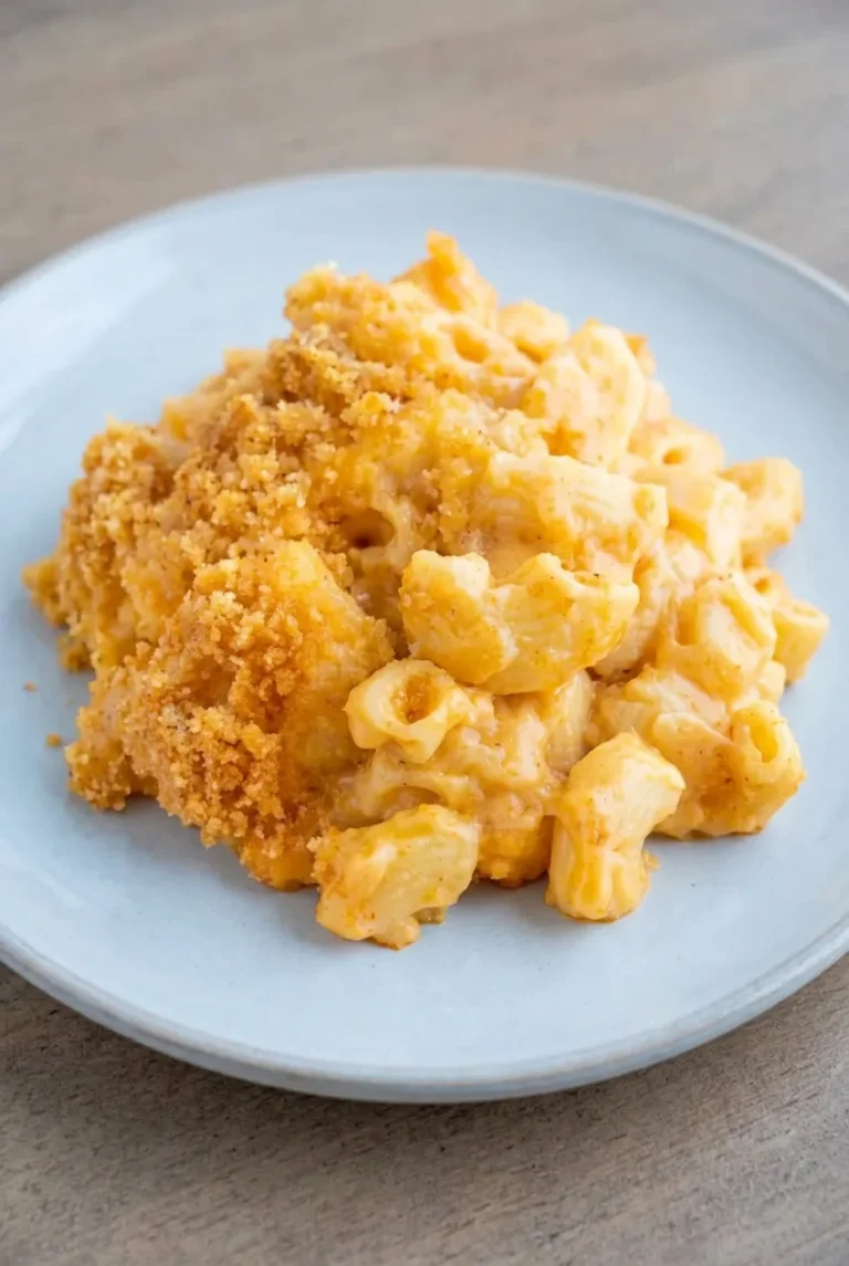 Baked Vegan Mac and Cheese with Golden Breadcrumbs