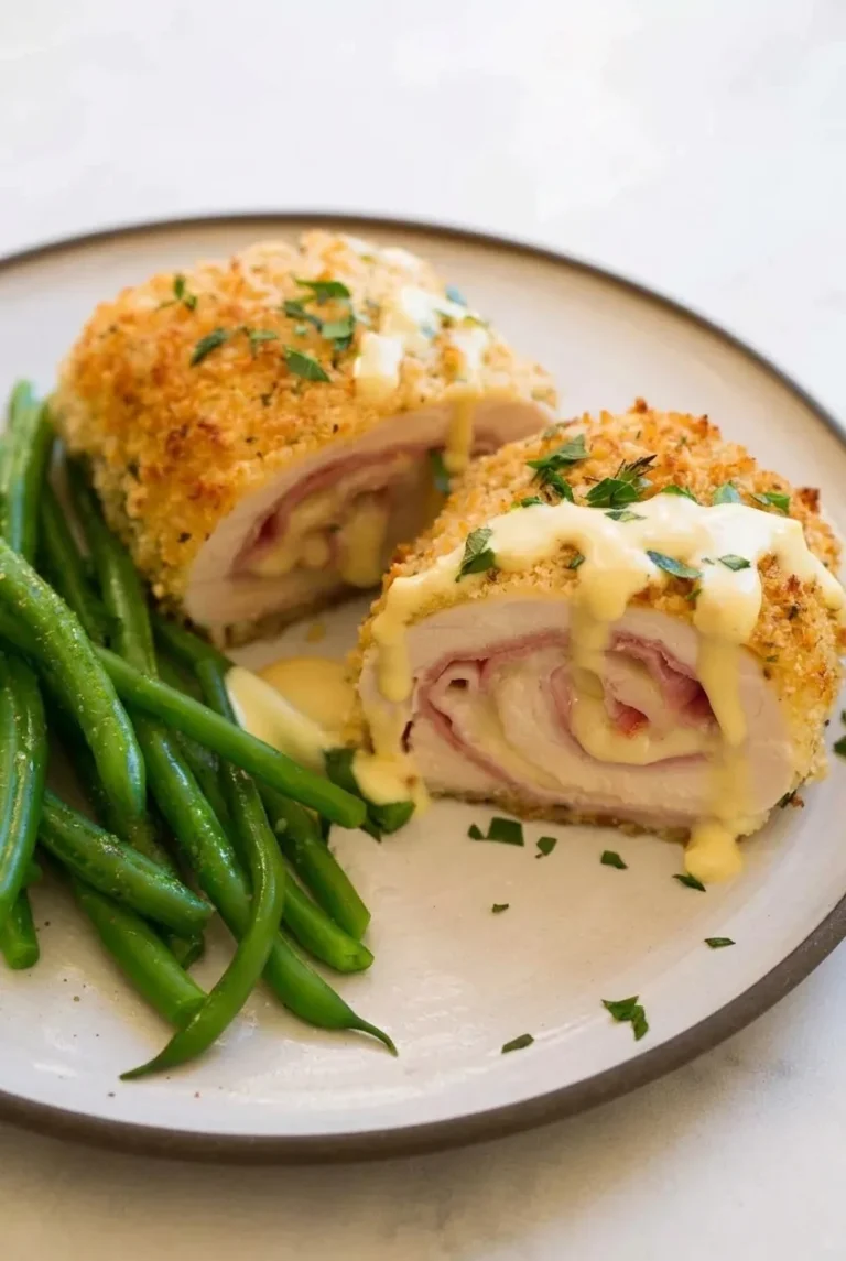 Oven-Baked Chicken Cordon Bleu with Dijon Sauce