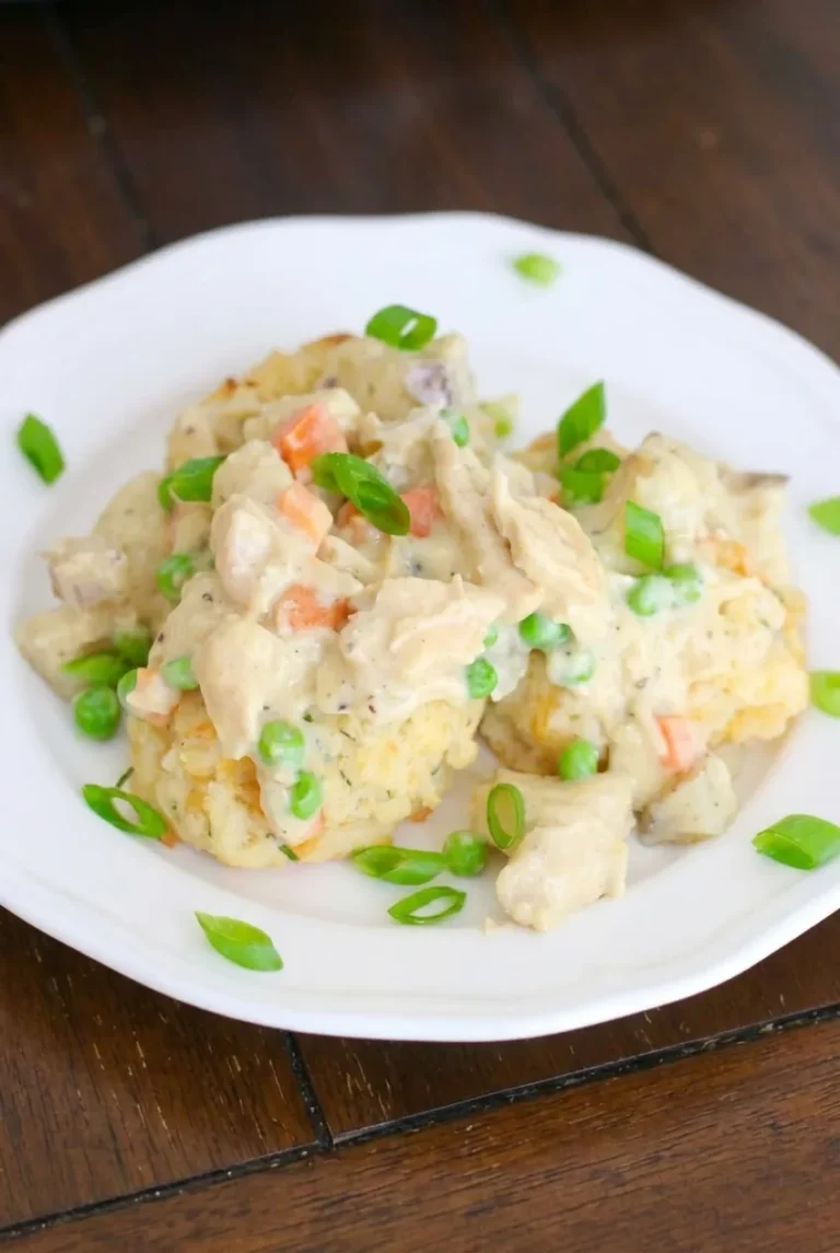 Crock Pot Chicken Pot Pie with Golden Biscuits