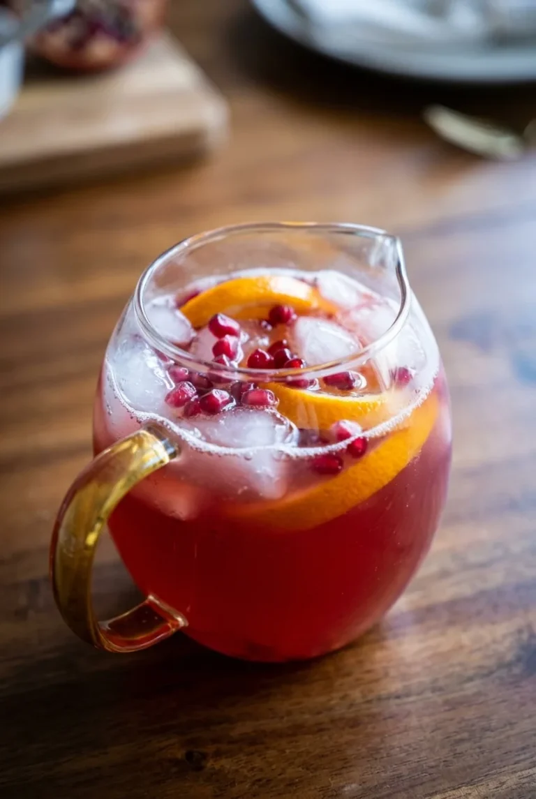 Pomegranate Thanksgiving Punch with Sparkling Wine