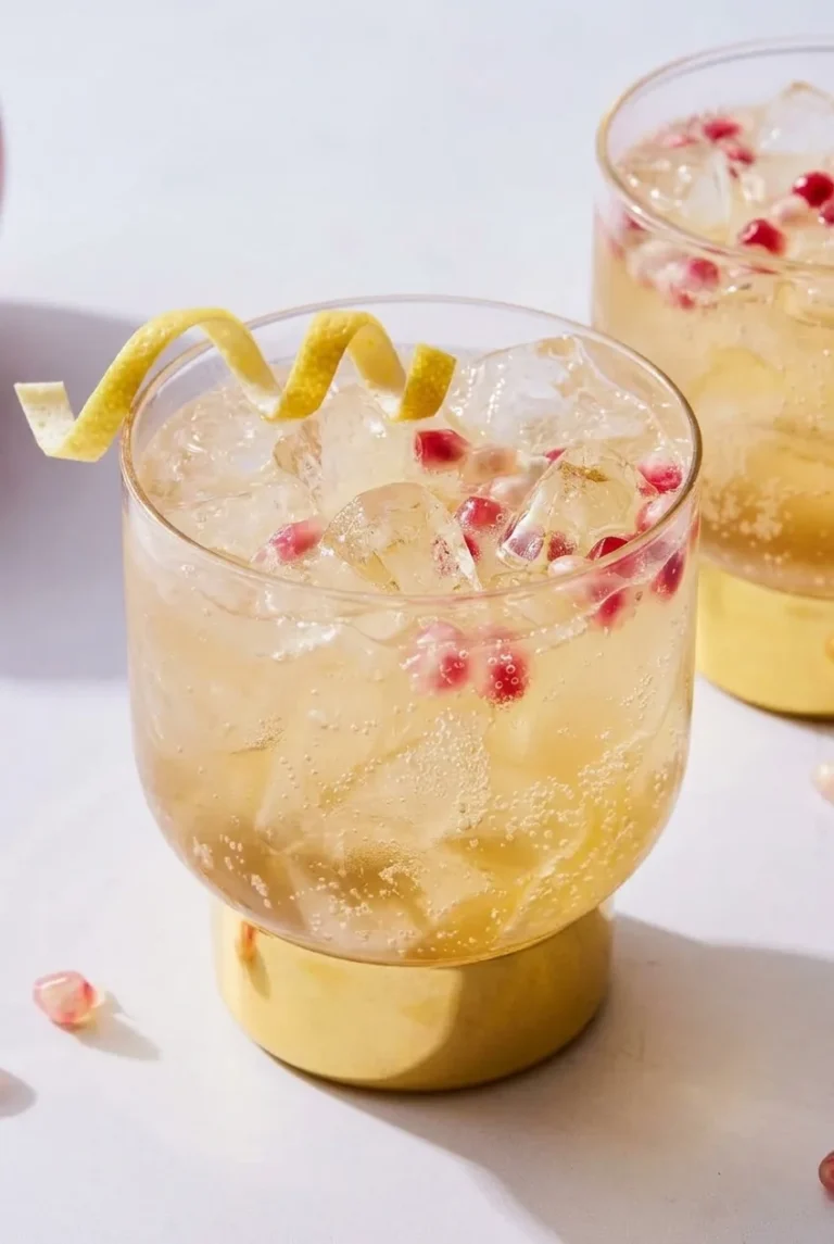 Sparkling Apple Cider Mocktail with Pomegranate