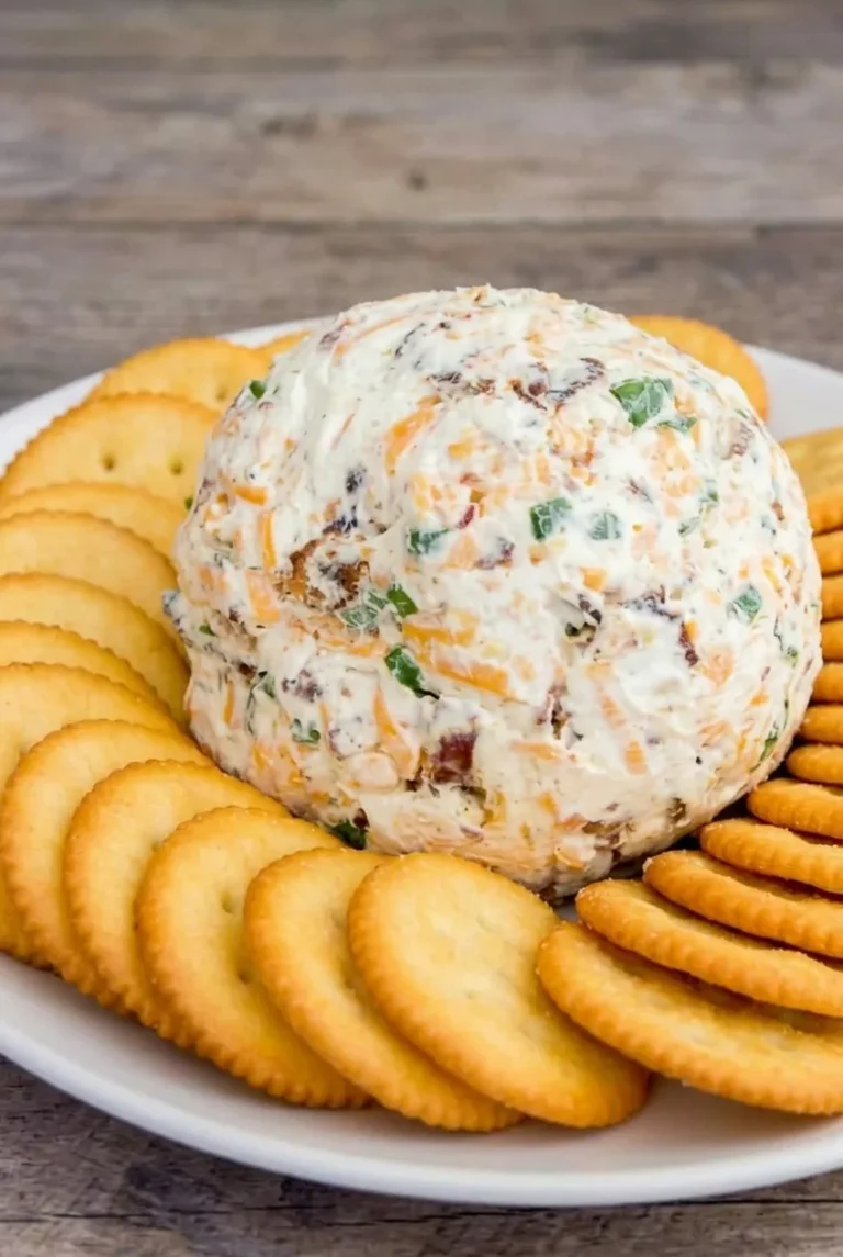 Cheddar Ranch Cheese Ball with Bacon and Green Onions