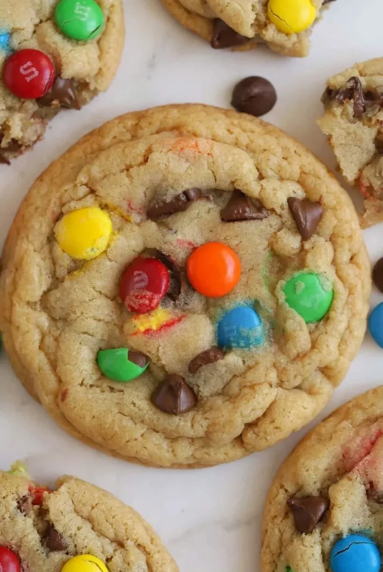 Soft and Thick M&M Cookies with Chocolate Chips