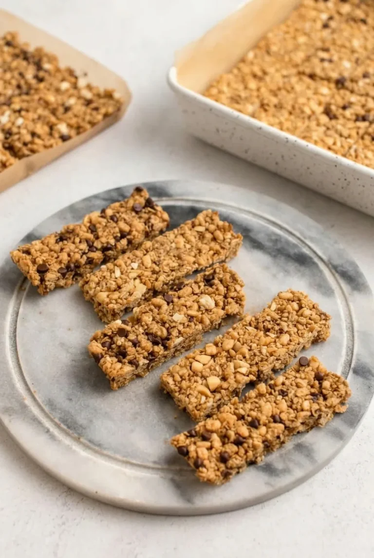 Homemade Granola Bars with Peanut Butter and Chocolate