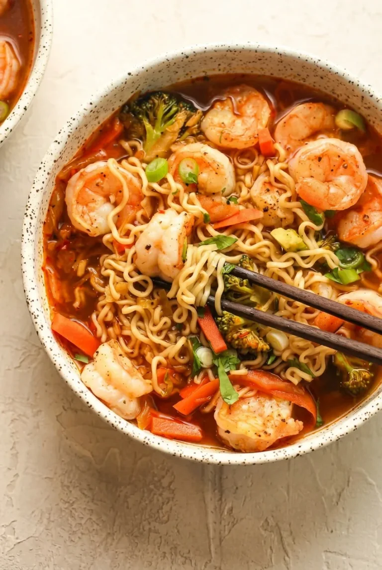 Shrimp Ramen Noodle Soup with Chili-Garlic Broth