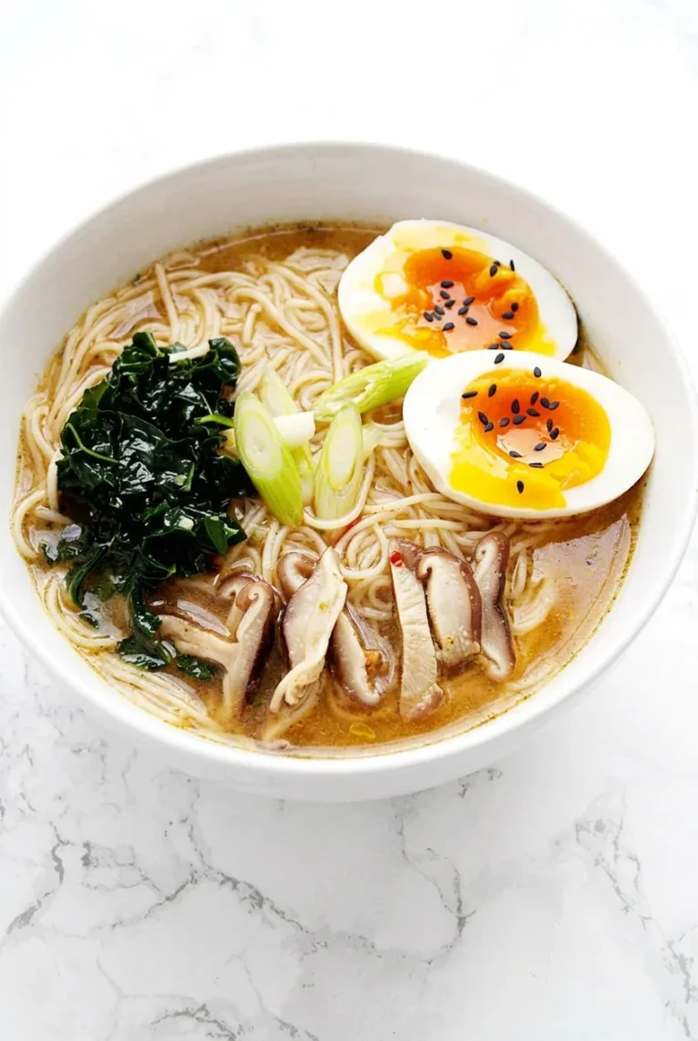Easy Vegetable Ramen with Miso Broth and Jammy Eggs