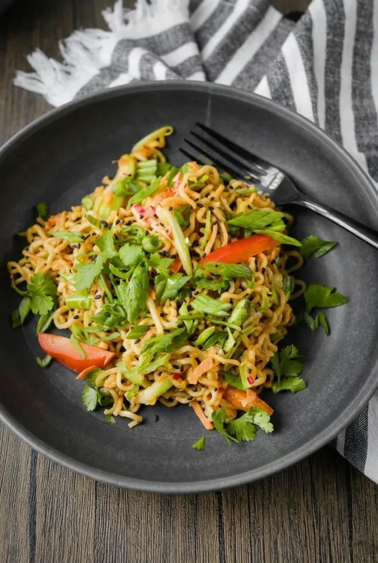 Soy Garlic Ramen Noodles with Crisp Vegetables