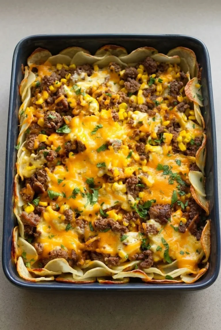 Cheesy Hamburger Potato Casserole with Potato Crust