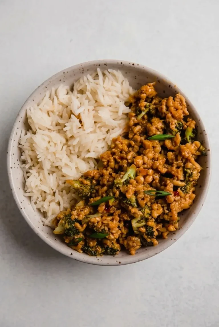 Firecracker Ground Chicken Bowls with Broccoli