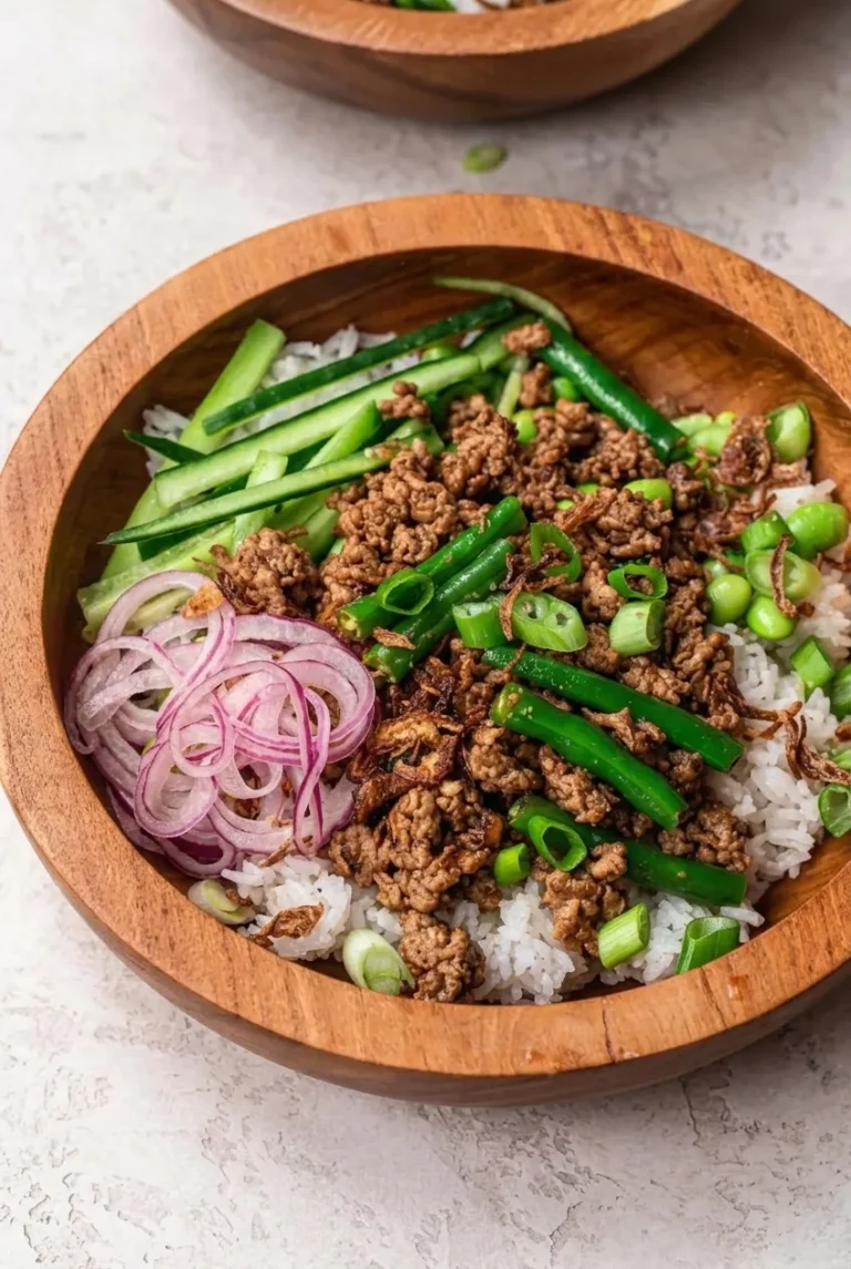 Bang Bang Ground Turkey Rice Bowls with Crispy Shallots