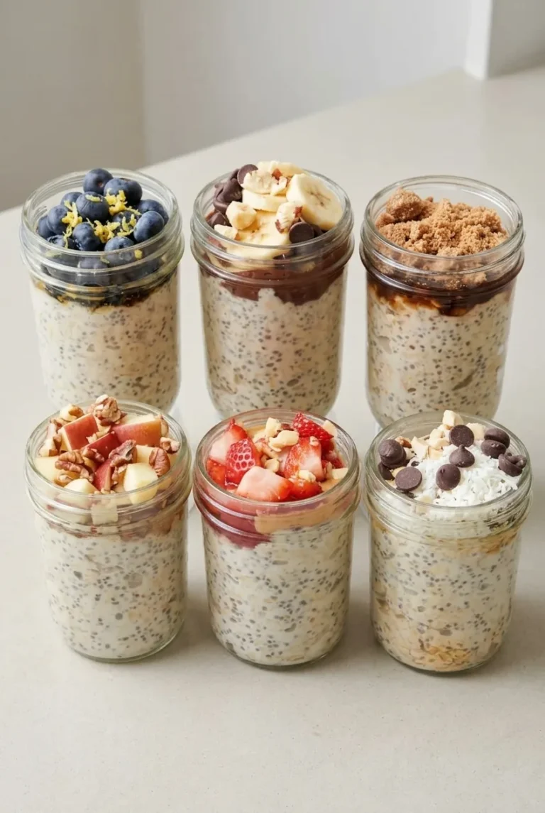 Classic Creamy Overnight Oats with Six Toppings
