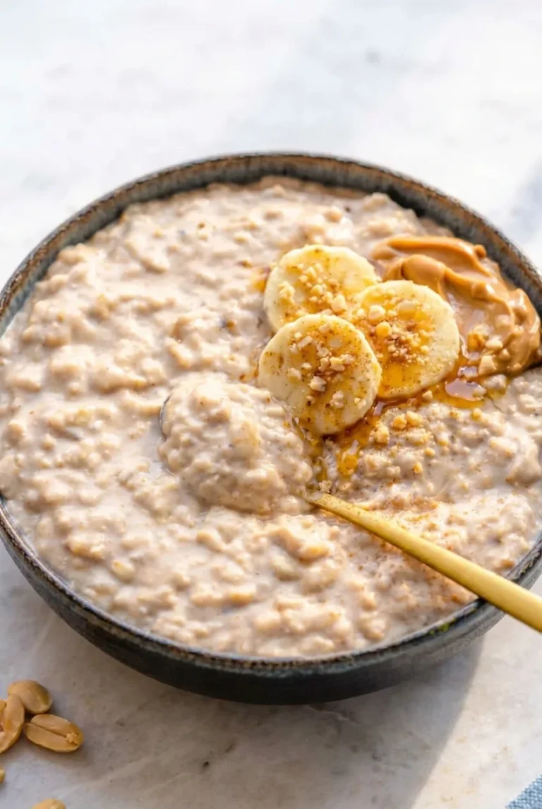 Peanut Butter Banana Overnight Oats with Greek Yogurt