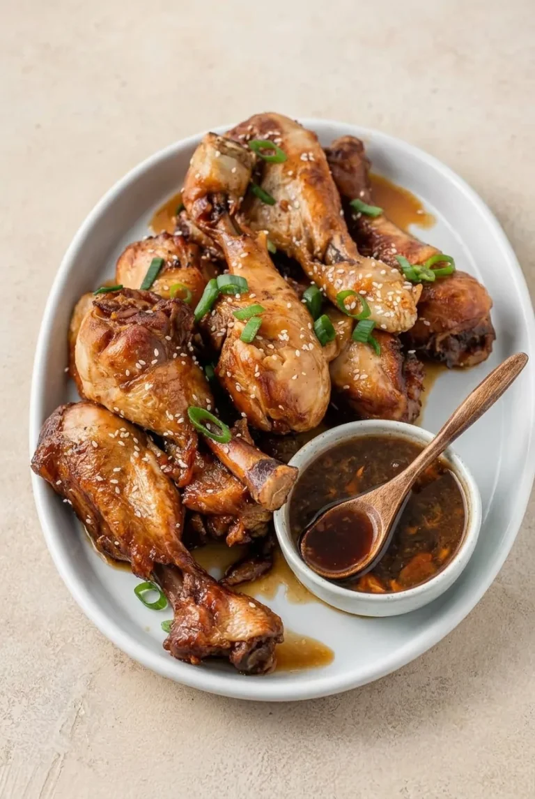Oven-Baked Honey Garlic Chicken Drumsticks with Sauce