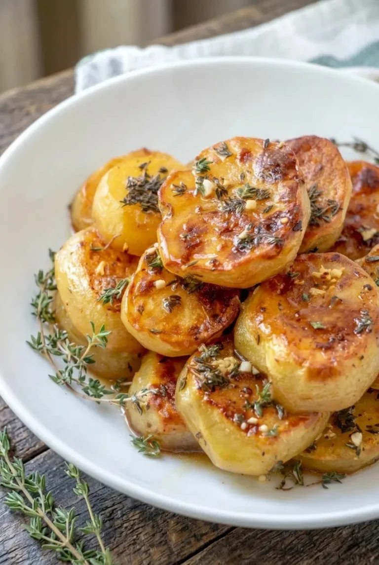 Melting Potatoes with Garlic-Thyme Butter Sauce