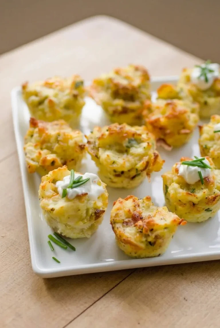 Cheesy Mashed Potato Puffs in a Mini Muffin Tin
