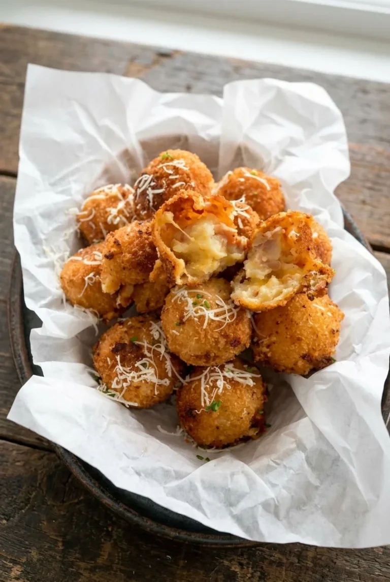 Crispy Loaded Mashed Potato Bites with Bacon