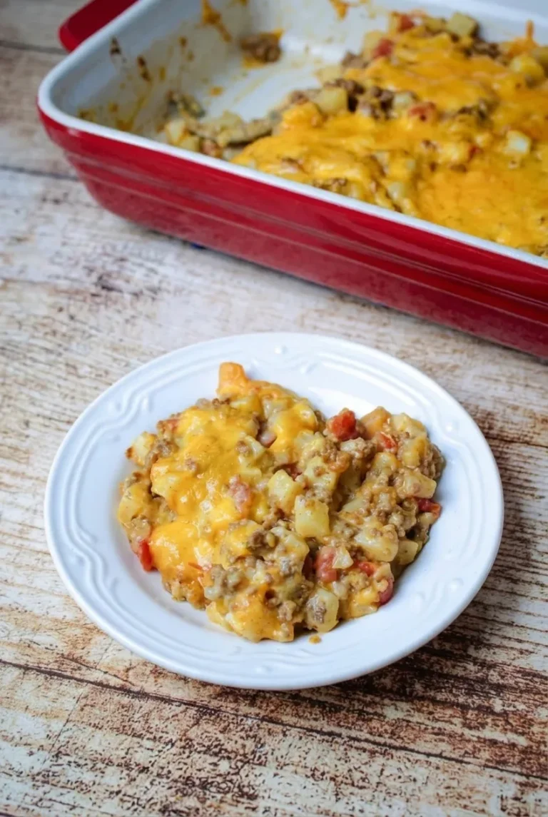 Cheesy Taco Potatoes with Ground Beef and Cheddar