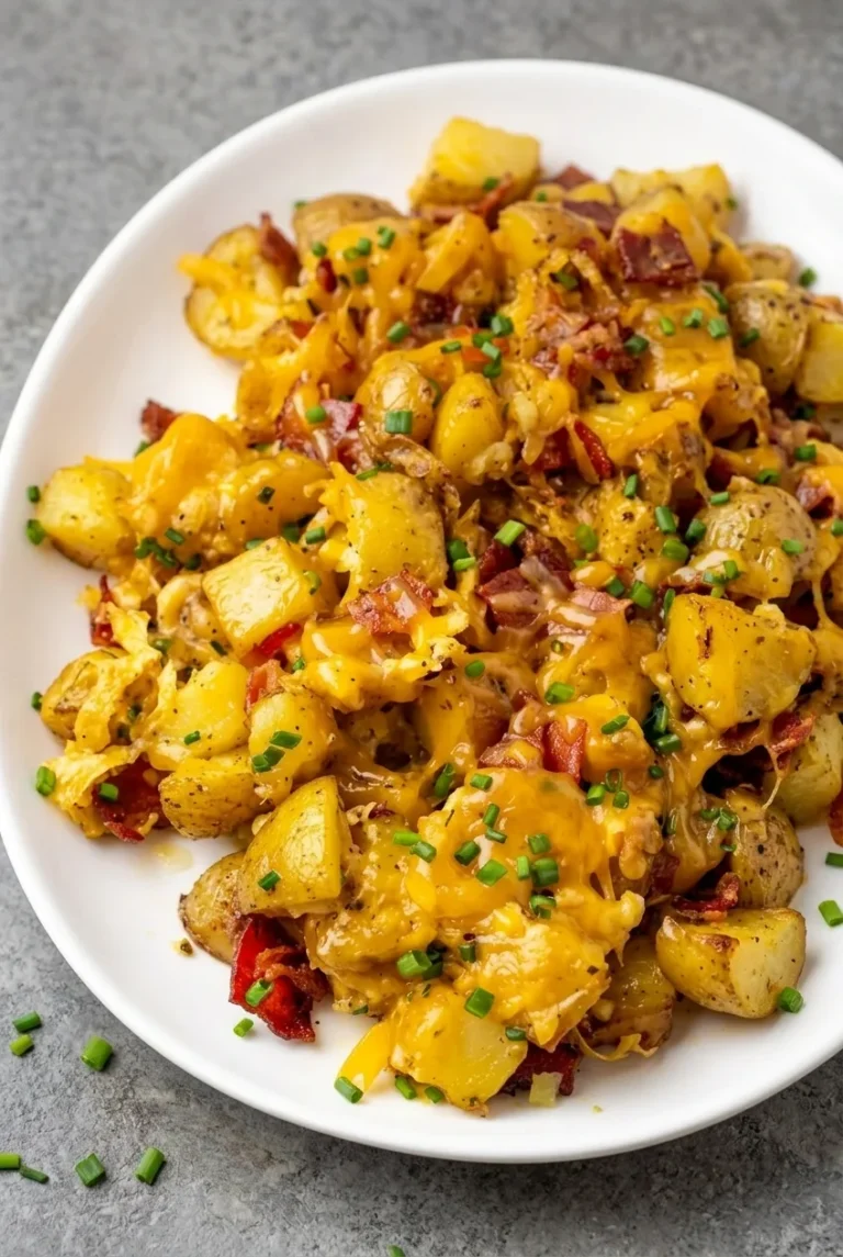Cheesy Ranch Roasted Potatoes with Bacon and Chives