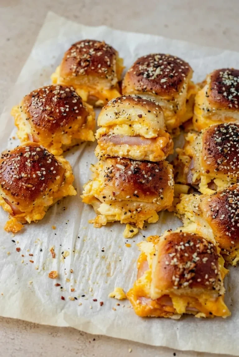 Breakfast Sliders with Ham, Egg and Cheese