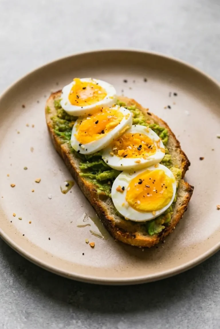 Avocado Toast with Boiled Eggs and Everything Seasoning