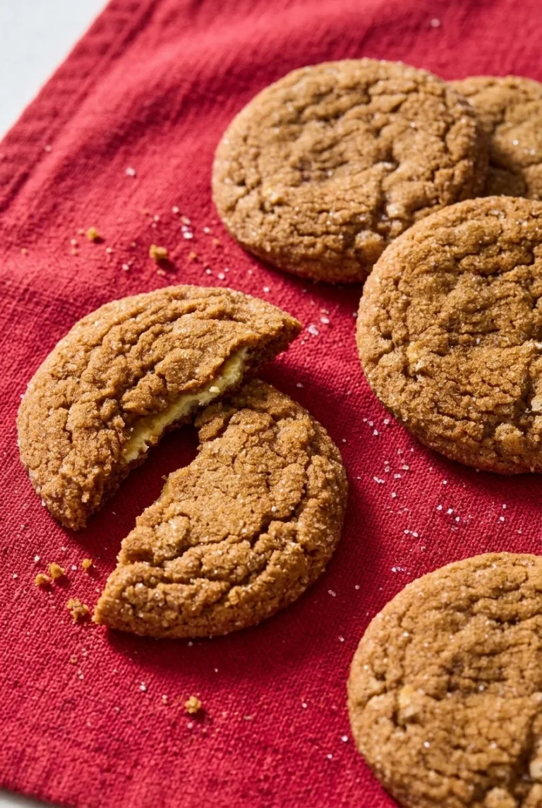 Gingerbread Cheesecake Cookies with Crackled Sugar Tops
