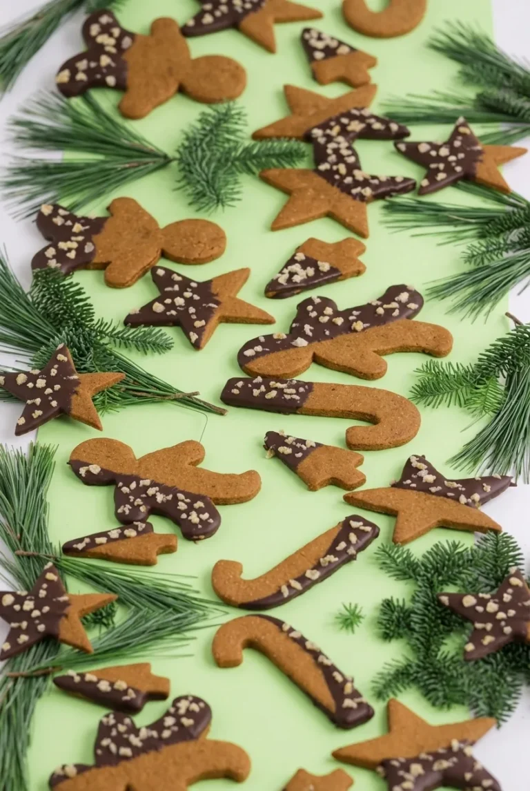 Chocolate-Dipped Gingerbread Cutout Cookies