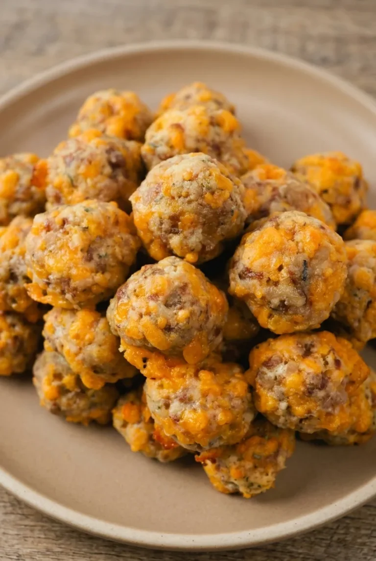 Keto Sausage Balls with Almond Flour and Cheddar
