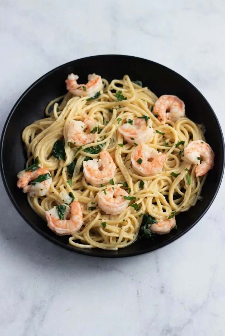 Creamy Garlic Shrimp Pasta with Parmesan Sauce