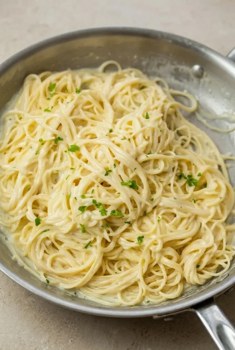 Creamy Garlic Parmesan Pasta with Silky Spaghetti