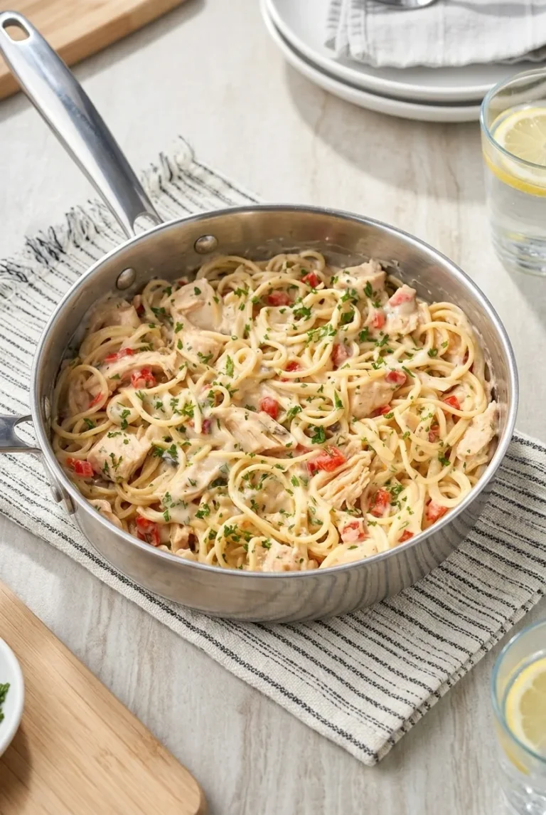 Stovetop Chicken Tetrazzini with Creamy Parmesan Sauce