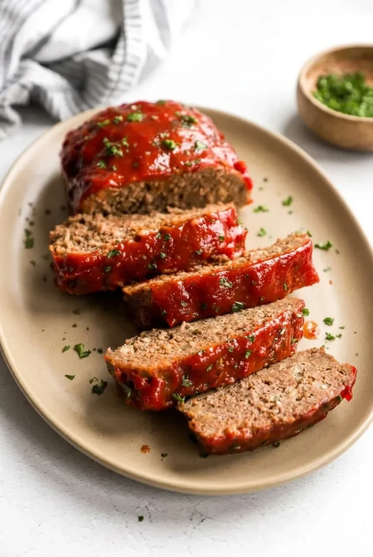 Classic Homemade Meatloaf with Glossy Ketchup Glaze