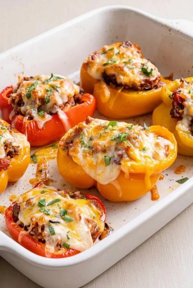 Ground Beef Stuffed Bell Peppers with Rice