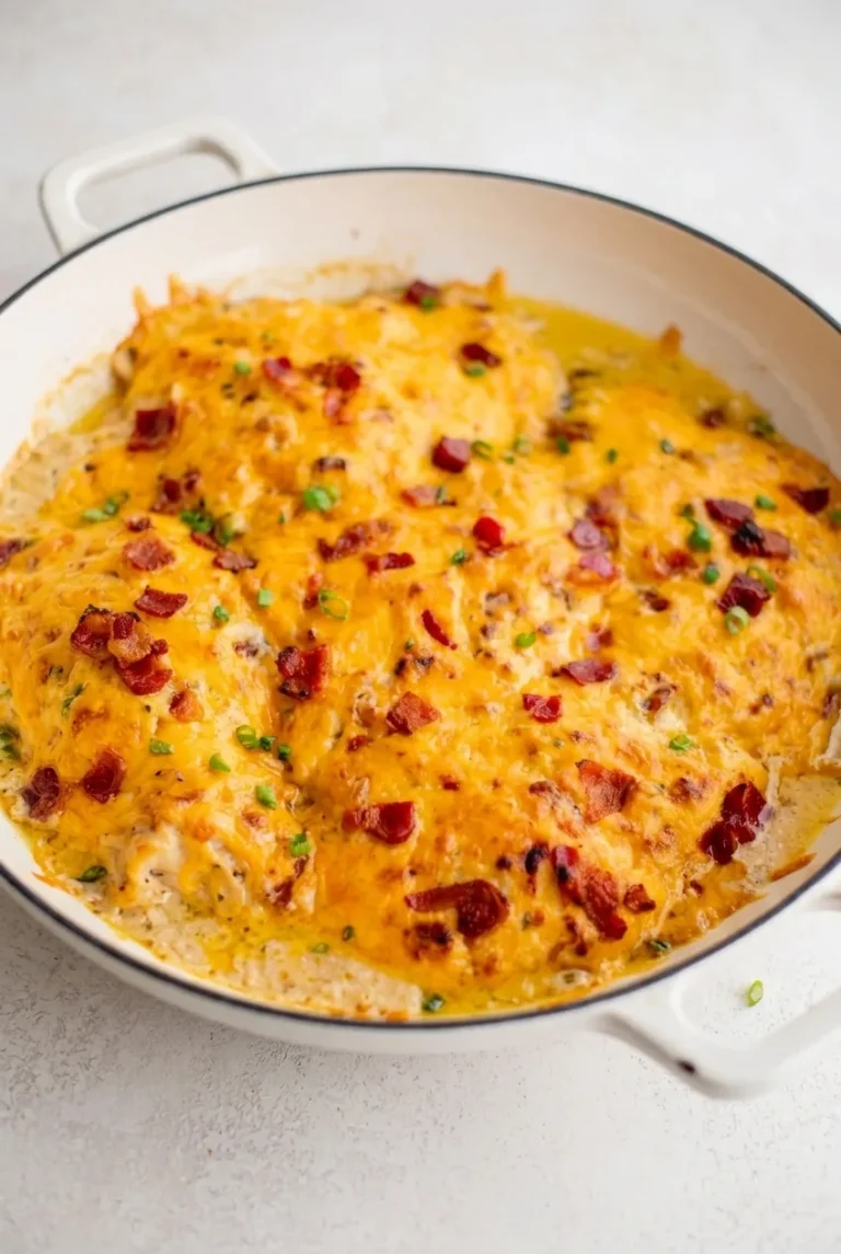 Crack Chicken Casserole with Bacon and Ranch
