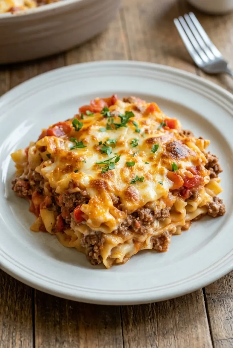 Beef Lombardi Casserole with Creamy Egg Noodles