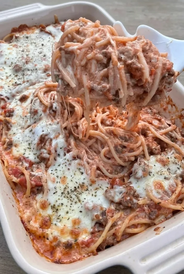 Million Dollar Spaghetti Casserole with Beef