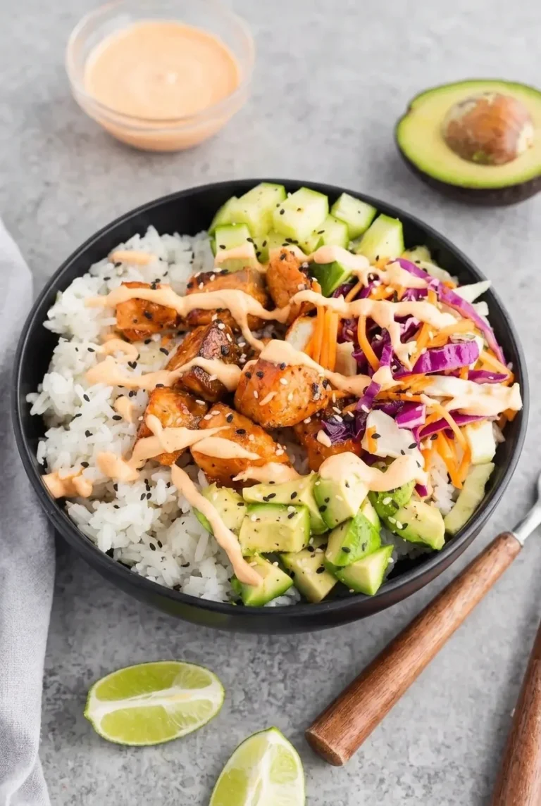High-Protein Salmon Rice Bowls with Spicy Mayo