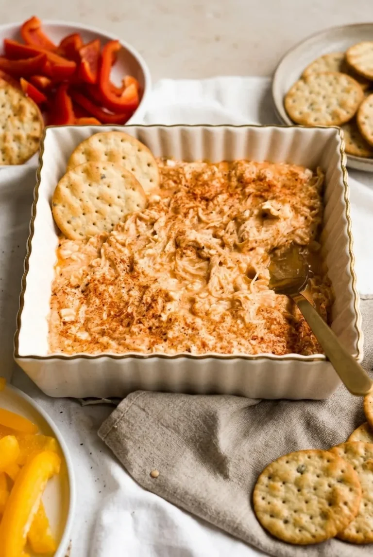 High-Protein Buffalo Chicken Dip with Cottage Cheese
